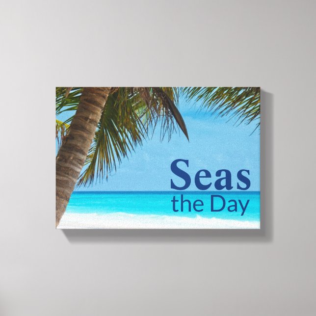 Tropical beautiful beach scene Seas the Day Canvas Print (Front)