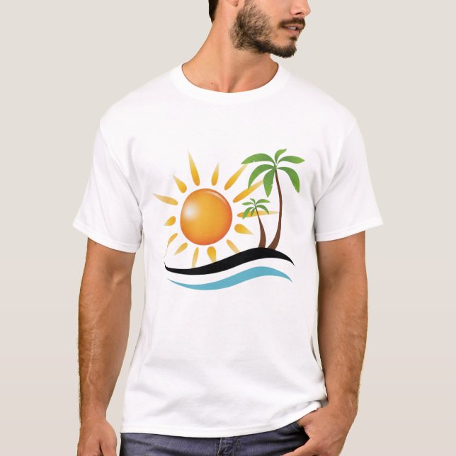 Tropical Beautiful Beach Vibes  T-Shirt (Front)