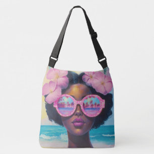 Tropical Beauty in Pink Shades Crossbody Bag