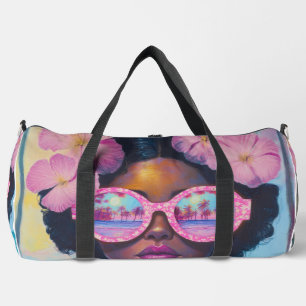 Tropical Beauty in Pink Shades Duffle Bag