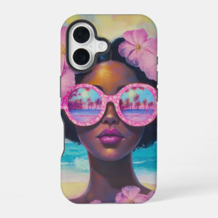Tropical Beauty in Pink Shades iPhone 16 Case