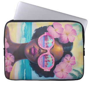 Tropical Beauty in Pink Shades Laptop Sleeve