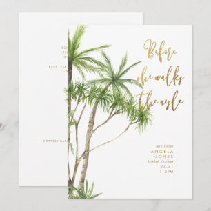 Tropical Before She Walks the Aisle Bridal Shower Invitation