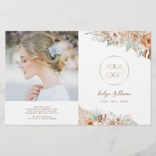 tropical beige and mint bifold brochure