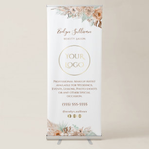 tropical beige and mint retractable banner