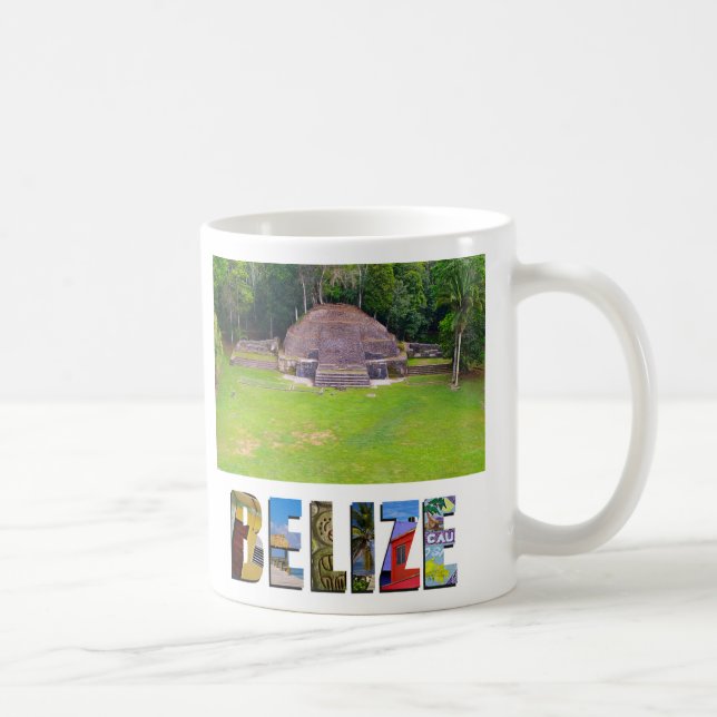 Tropical Belise Ancient Mayan Ruin Temple Photo Coffee Mug (Right)