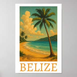 Tropical Belize Beach Caribbean Vacation Poster