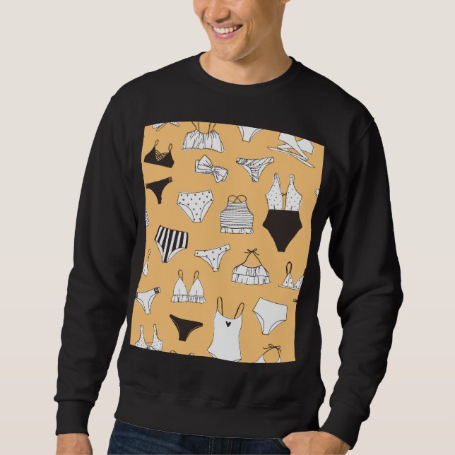 Tropical Bikini: Hand-Drawn Summer Pattern Sweatshirt (Front)