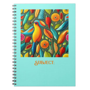 tropical bird bright notebook
