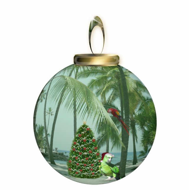 Tropical Bird Christmas Ornament Photo Sculpture Decoration (Front)