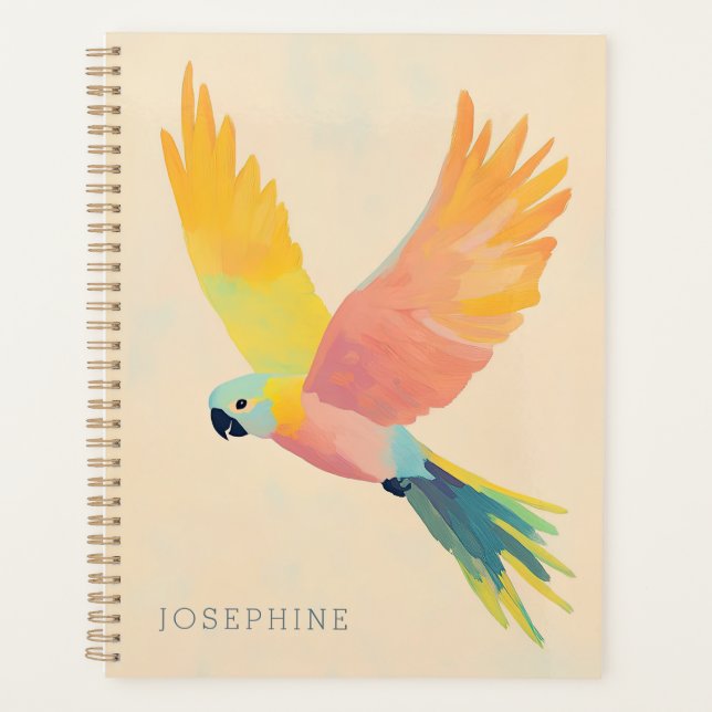 Tropical Bird Colourful Painting Personalised Year Planner (Front)