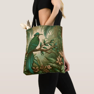 Tropical Bird in Lush Green Jungle 2 Tote Bag