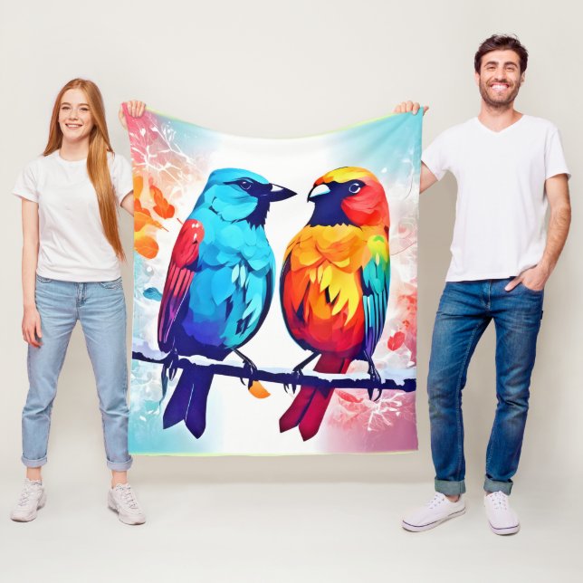 Tropical Bird Lovers Fleece Blanket (In Situ)