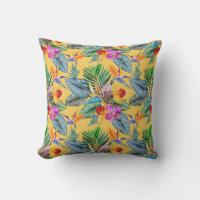 Tropical Bird Of Paradise And Orchid Summer Garden