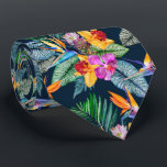Tropical Bird Of Paradise And Orchid  Tie<br><div class="desc">Looking for a bright and happy watercolor tropical floral necktie with a uniquely bold Australian tropical botanical design? Look no further than our beach floral bird of paradise and orchid colour tie! This bright and happy summer-patterned tie is perfect for any beach wedding,  corporate event or everyday office attire.</div>