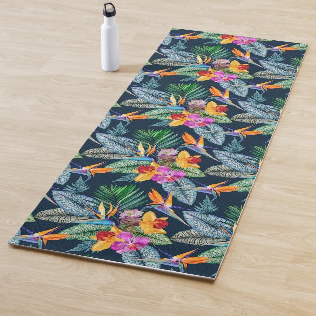Tropical Bird Of Paradise And Orchid Yoga Mat (In Situ)