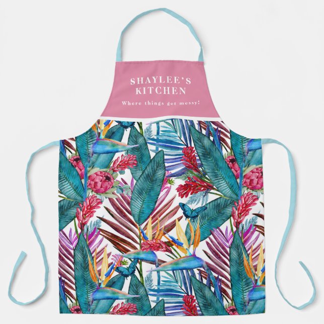 Tropical Bird Of Paradise Apron (Front)