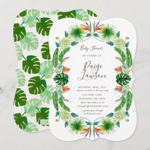 Tropical Bird of Paradise Baby Shower invitation