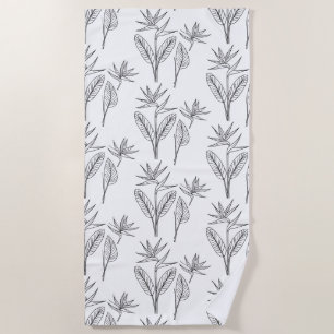 Tropical bird of paradise beach towel
