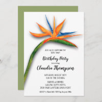 Tropical Bird of Paradise Birthday Invitations
