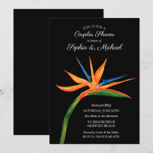 Tropical Bird of Paradise Couples Bridal Shower Invitation