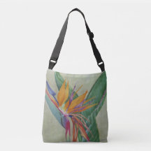 Tropical Bird of Paradise Crossbody Tote Bag