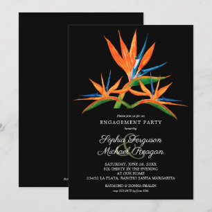 Tropical Bird of Paradise Engagement Party Invitation