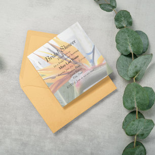 Tropical Bird of Paradise Floral Bridal Shower Invitation