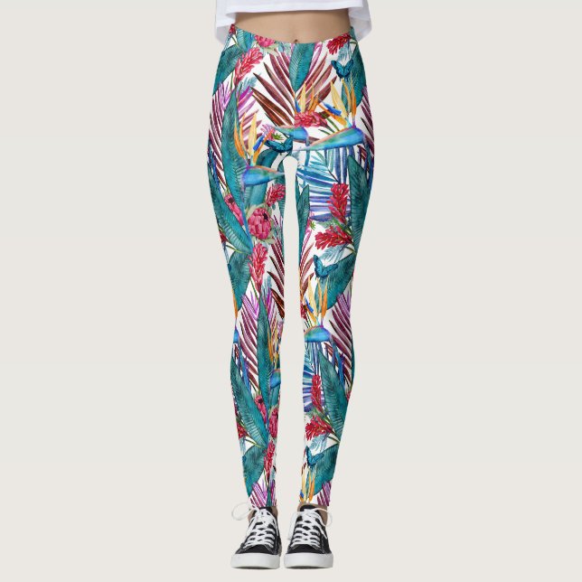 Tropical Bird Of Paradise  Leggings (Front)