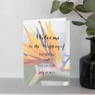 Tropical Bird of Paradise Plant Bloom Wedding Programme