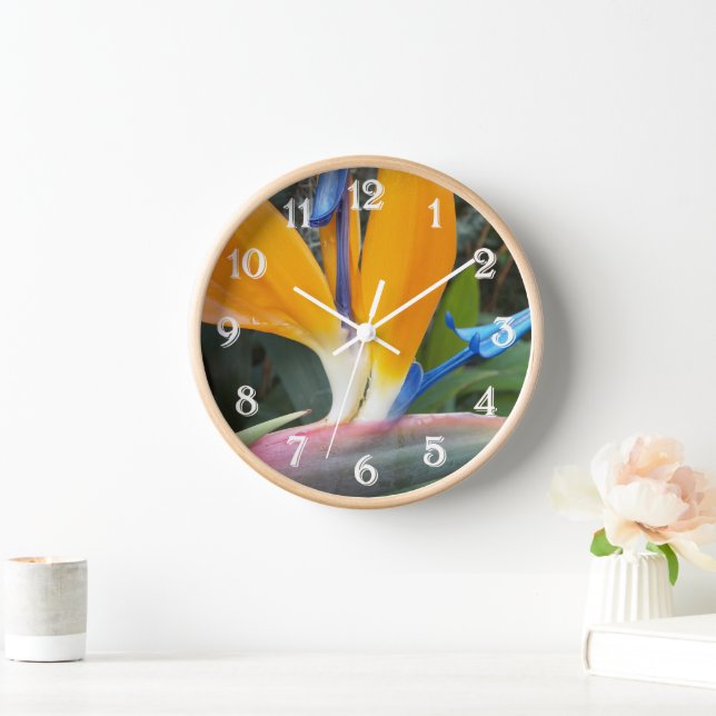 Tropical Bird of Paradise Plant Floral Clock (Home)