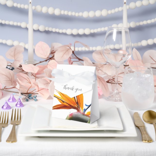 Tropical Bird of Paradise Plant Floral Wedding Favour Box (Wedding)