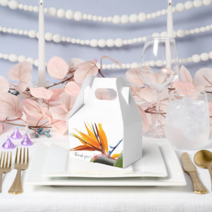 Tropical Bird of Paradise Plant Floral Wedding Favour Box