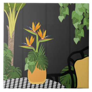 Tropical Bird of Paradise Table Centrepiece Tile