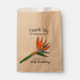Tropical Bird of Paradise Watercolor Floral Favour Bags