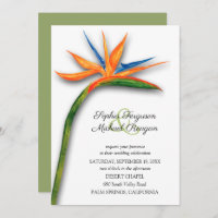 Tropical Bird of Paradise Wedding Invitations