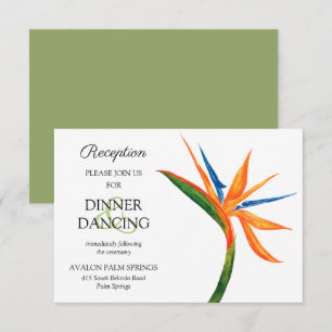 Tropical Bird of Paradise Wedding Reception Cards