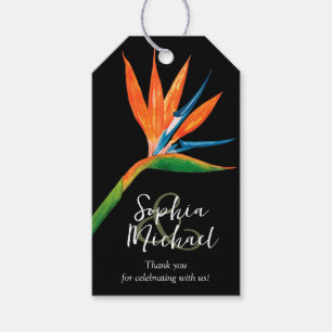 Tropical Bird of Paradise Wedding Thank You Gift Tags