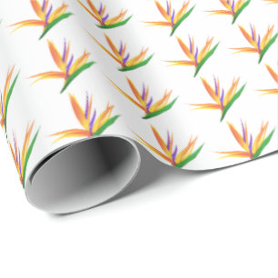 Tropical bird of paradise wrapping paper