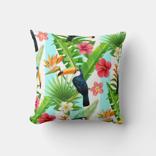 Tropical Bird pattern Cushion (Front)