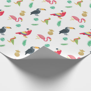 Tropical Bird & Pineapple Wrapping Paper Gift Wrap