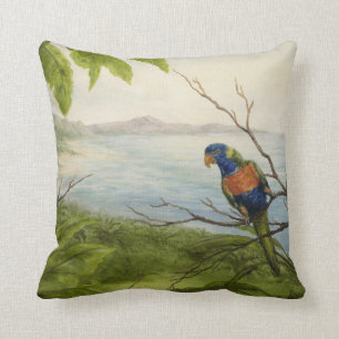 Tropical Bird Throw Pillow