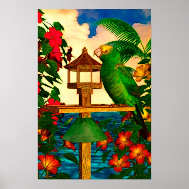 Tropical Birds 1 "Parrots" Poster (Front)