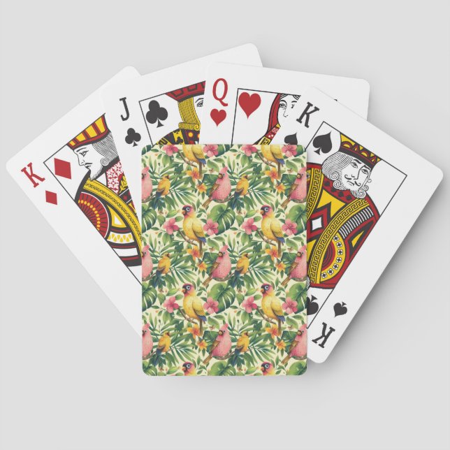 Tropical Birds and Flowers Playing Cards (Back)