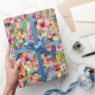Tropical Birds and Flowers Small Wrapping Paper