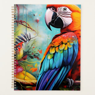Tropical birds, Ara’s sitting on a branch  Planner