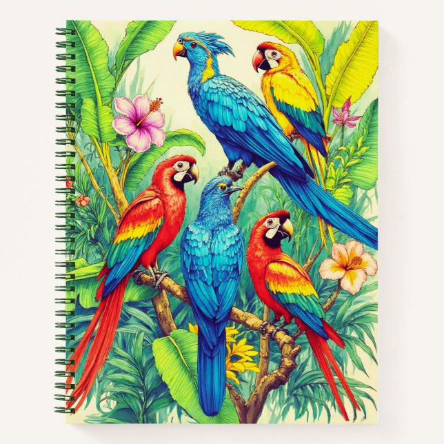 Tropical Birds Botanical Illustration Journal (Front)
