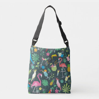 Tropical Birds Drinks: Vibrant Seamless. Crossbody Bag