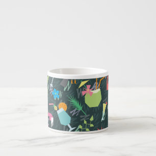 Tropical Birds Drinks: Vibrant Seamless. Espresso Cup