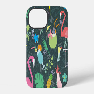 Tropical Birds Drinks: Vibrant Seamless. iPhone 12 Case